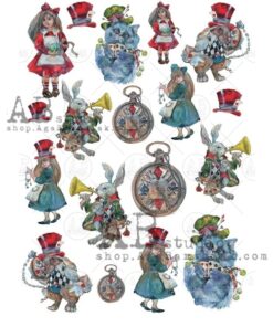 Hârtie de orez - Alice in Wonderland 6 - A4