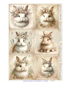 Hârtie de orez - Cute Bunnies - A4