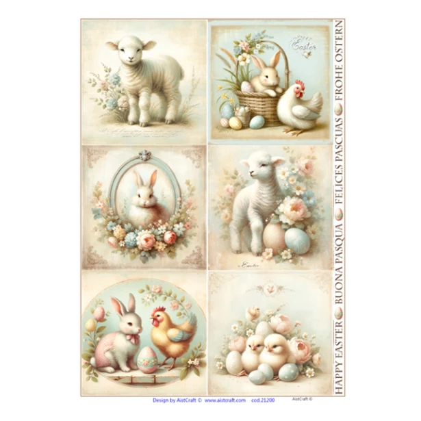 Hârtie de orez - Easter Lamb - A4 1 Hârtie de orez - Easter Lamb - A4