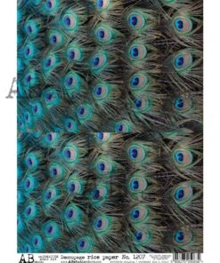 Hârtie de orez - Peacock feathers - A4