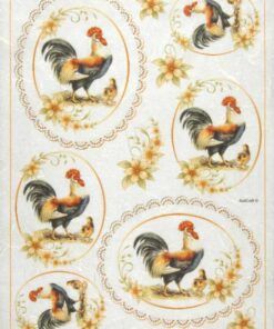 Hârtie de orez - Roosters - A4