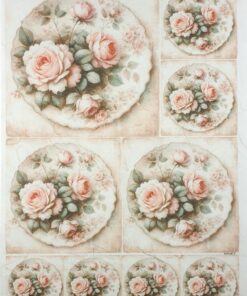 Hârtie de orez - Roses Shabby style 2 - 32x45 cm
