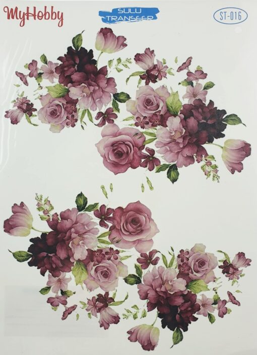 Hârtie transfer - water - Flowers Bunch - 25x35 cm 1