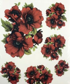 Hârtie transfer - water - Poppies - 25x35 cm