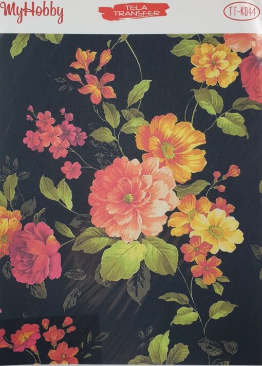 Hârtie transfer – decal – Flowers Wallpaper – 25×35 cm 1
