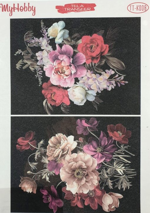 Hârtie transfer – decal – Flowers – 25×35 cm 1