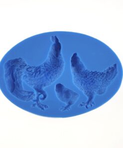 Matriță silicon - Cocoș, Găină și Pui - 9,1x13x1,6 cm