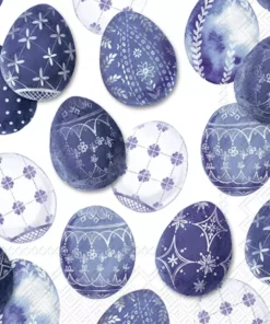 Șervețel - Decorated Eggs blue - 33x33 cm