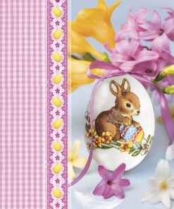 Șervețel - Easter Egg Bunny with Pink Bow - 33x33 cm