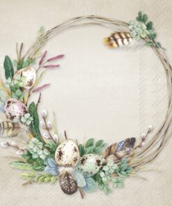 Șervețel - Egg Wreath - 33x33 cm