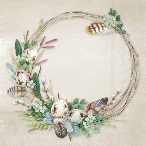 Șervețel - Egg Wreath - 33x33 cm 1