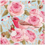 Șervețel - English Roses Bird - 33x33 cm