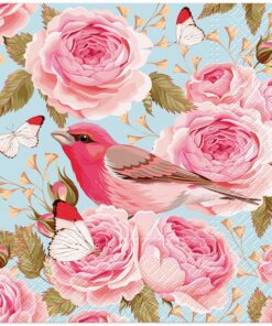 Șervețel - English Roses Bird - 33x33 cm