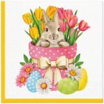 Șervețel - Flower Bunny - 33x33 cm