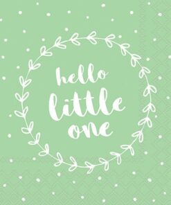 Șervețel - Hello Little One green - 33x33 cm