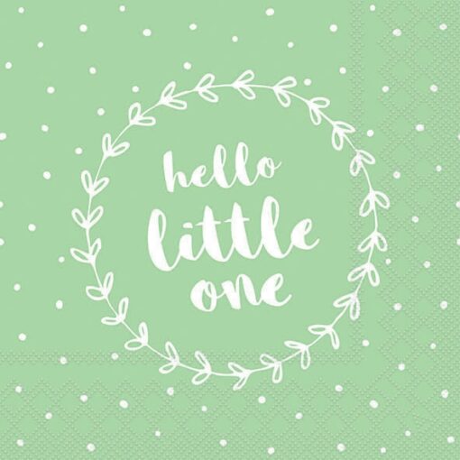 Șervețel - Hello Little One green - 33x33 cm 1