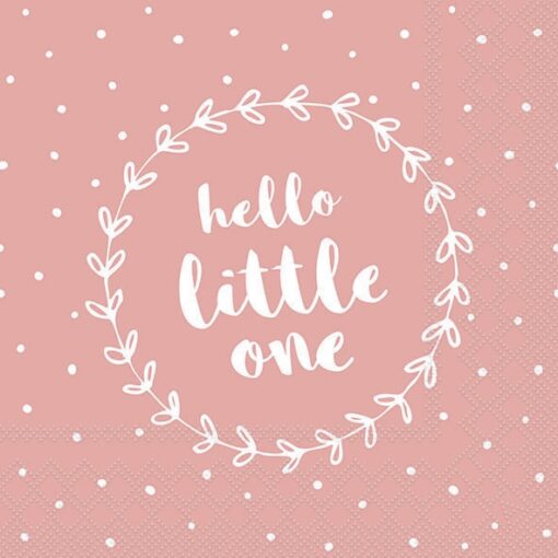 Șervețel - Hello Little One pink - 33x33 cm 1