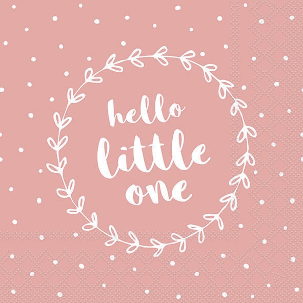 Șervețel - Hello Little One pink - 33x33 cm 1 Șervețel - Hello Little One pink - 33x33 cm