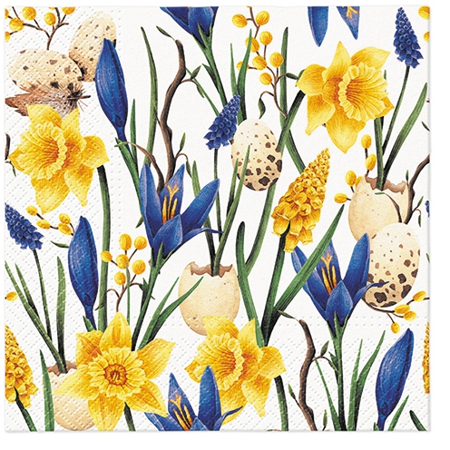 Șervețel - Muscari with Daffodils - 33x33 cm 1 Șervețel - Muscari with Daffodils - 33x33 cm