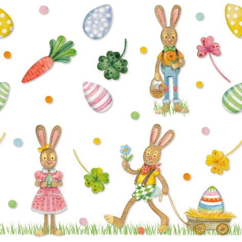 Șervețel - Playful Bunnies - 33x33 cm 1 Șervețel - Playful Bunnies - 33x33 cm