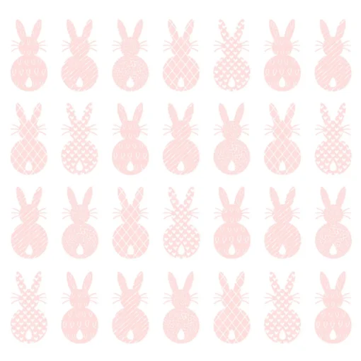 Șervețel - Pure Easter Rabbits rosé - 33x33 cm 1