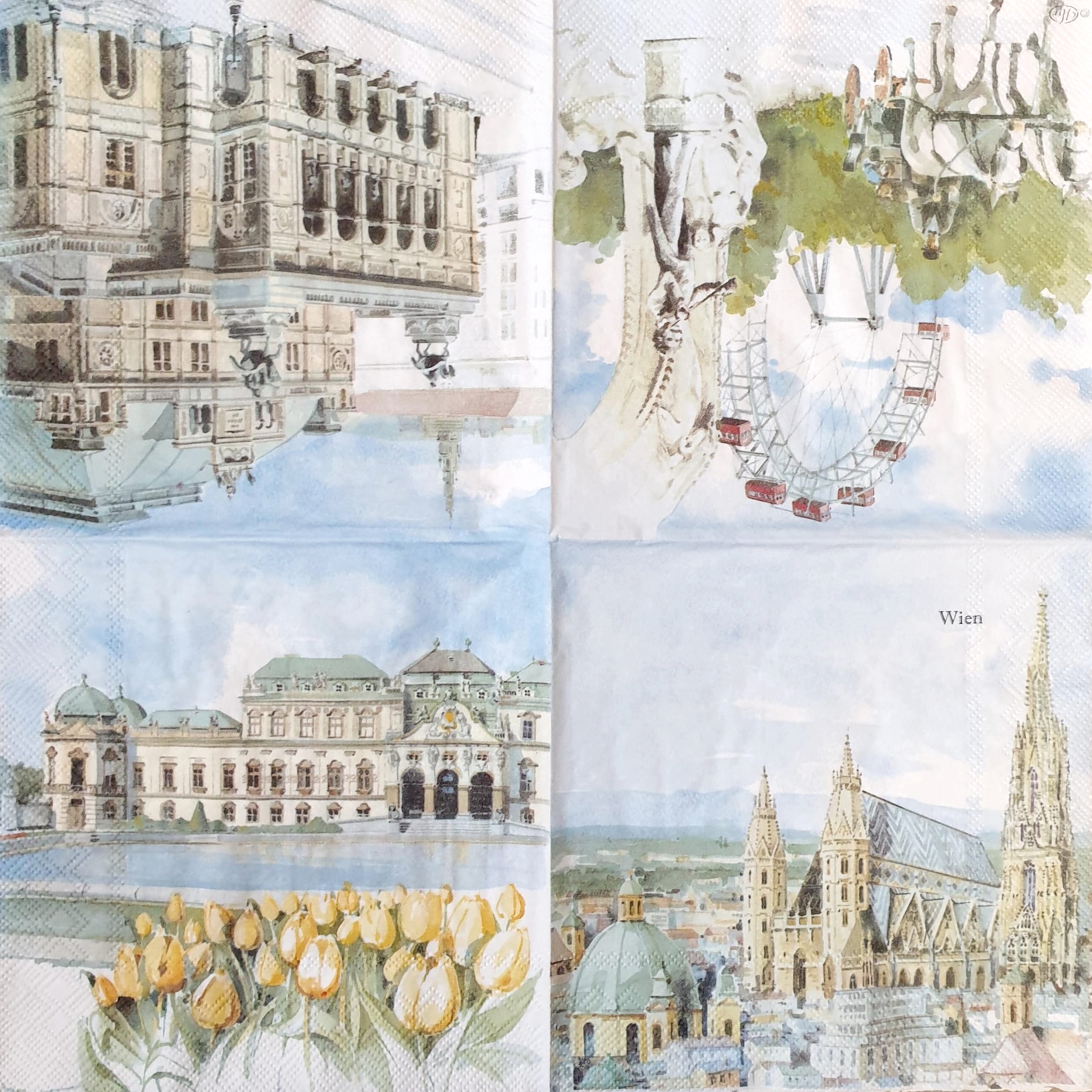 Șervețel - Wien - 33x33 cm 2 Șervețel - Wien - 33x33 cm - imagine 2