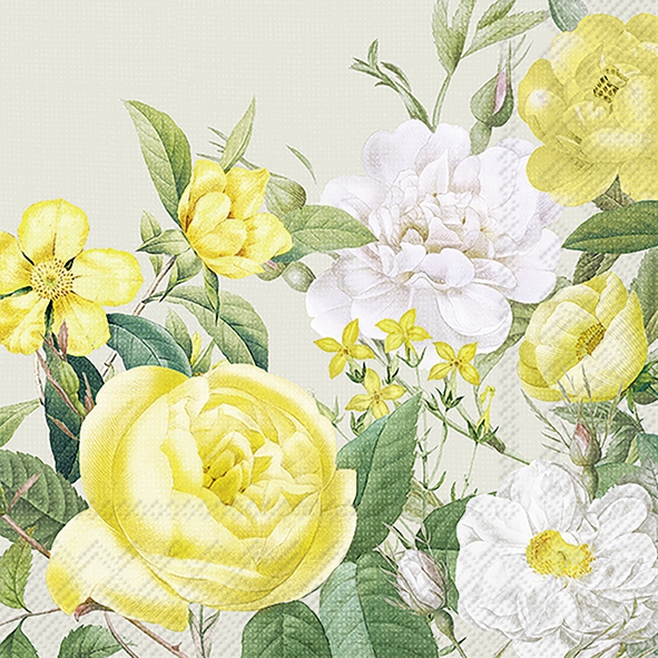 Șervețel - Yellow Rose Garden - 33x33 cm 1 Șervețel - Yellow Rose Garden - 33x33 cm