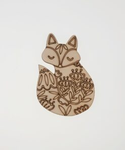 Decorațiune lemn - Art Foxy - 9,9x6,6 cm