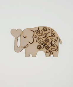Decorațiune lemn - Elephant in Love - 9x6 cm