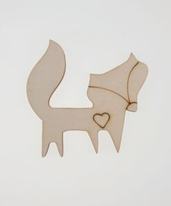 Decorațiune lemn - Fox - 10x10 cm
