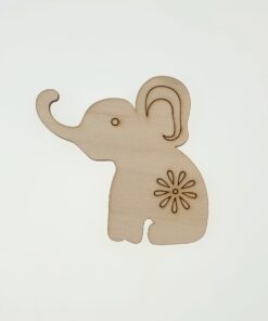 Decorațiune lemn – Elephant - 10x10 cm