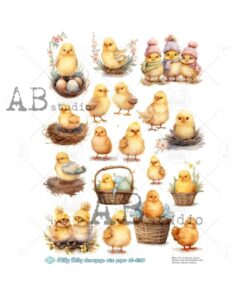 Hârtie de orez - Baby chick Easter 2 - A4