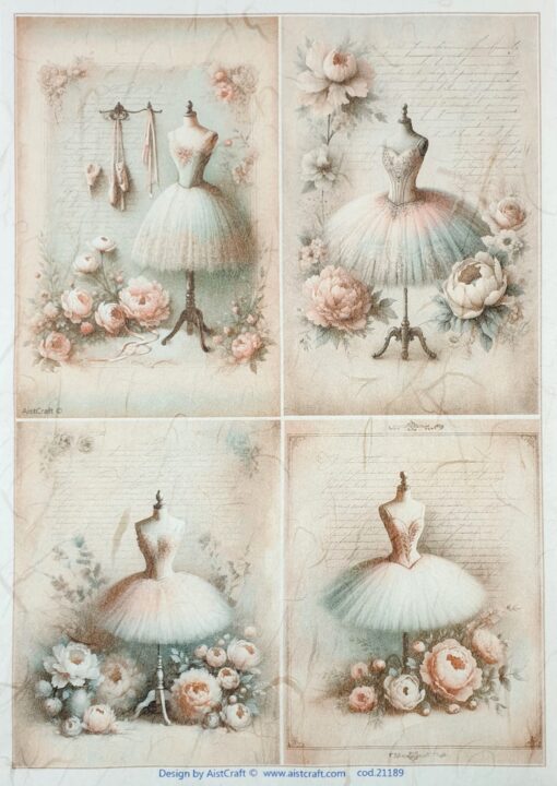 Hârtie de orez - Ballet Dress - A4 1