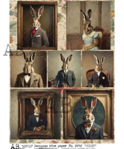 Hârtie de orez - Elegant Rabbits - A4