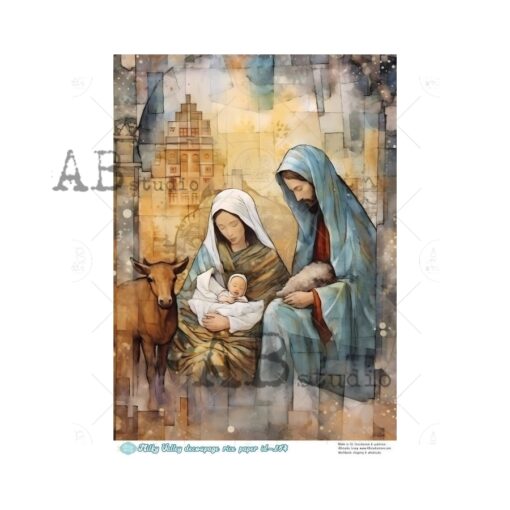 Hârtie de orez - Jesus is Born - A4 1