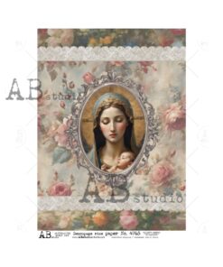 Hârtie de orez - Medallion Mother of God - A4