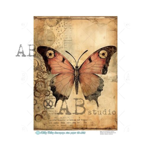 Hârtie de orez – Butterfly 2 - A4 1