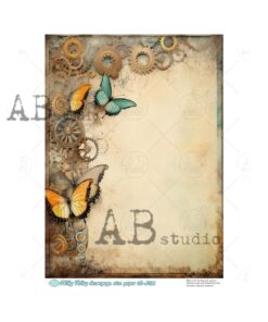 Hârtie de orez – Vintage Butterfly - A4