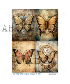 Hârtie de orez – Vintage Butterfly in 4 Acts - A4