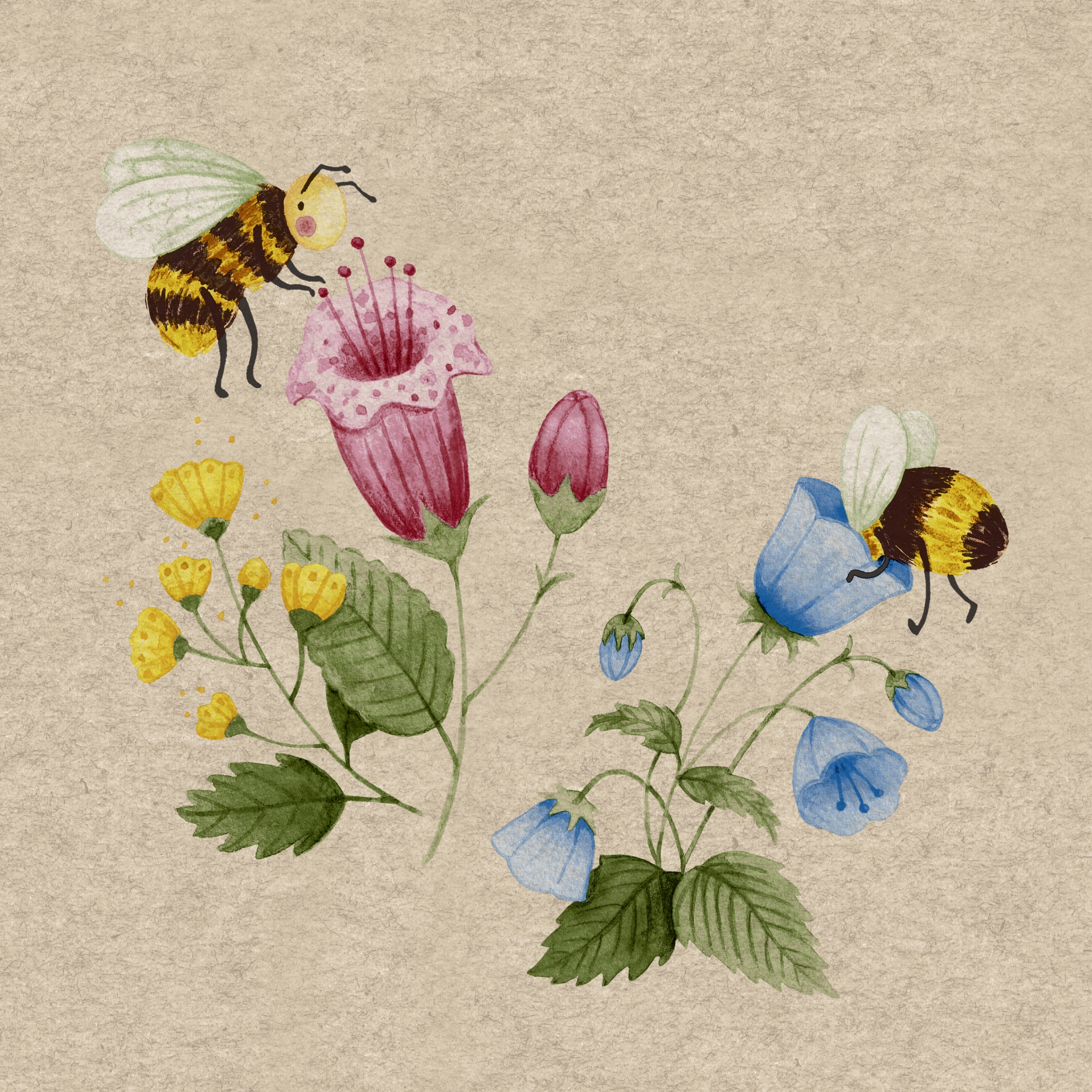 Șervețel - Bee Flowerful - 33x33 cm 1 Șervețel - Bee Flowerful - 33x33 cm