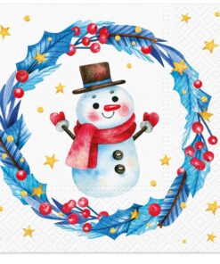 Șervețel - Cute Snowman in Garland - 33x33 cm