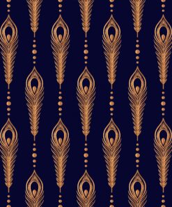 Șervețel - Golden Peacock Feather - 33x33 cm