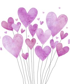 Șervețel - Lovely Hearts flieder - 33x33 cm