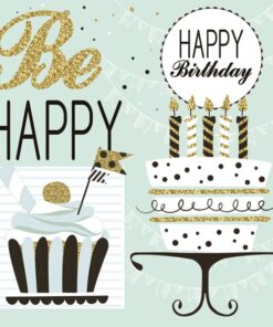 Șervețel - Mint and Happy B-day - 33x33 cm