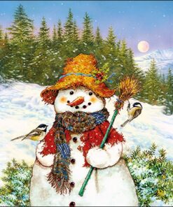 Șervețel - Snowman & Birds - 33x33 cm