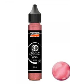 Decor Pen Glitter 3D - roz argintiu - Pentart - 30 ml