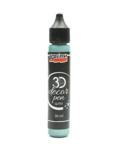 Decor Pen Glitter 3D - turcoaz argintiu - Pentart - 30 ml