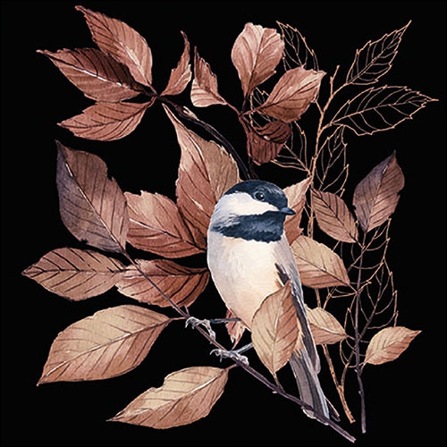 Șervețel - Lovely Chickadee black – 33×33 cm 1 Șervețel - Lovely Chickadee black – 33×33 cm