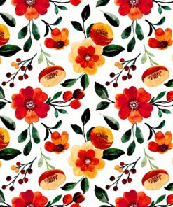 Șervețel - Orange Floral pattern - 33x33 cm