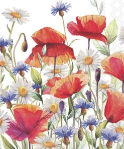 Șervețel - Poppies and cornflowers - 33x33 cm